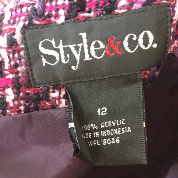 Style & Company Purple Plum Tweed Skirt - Picture 5 of 7